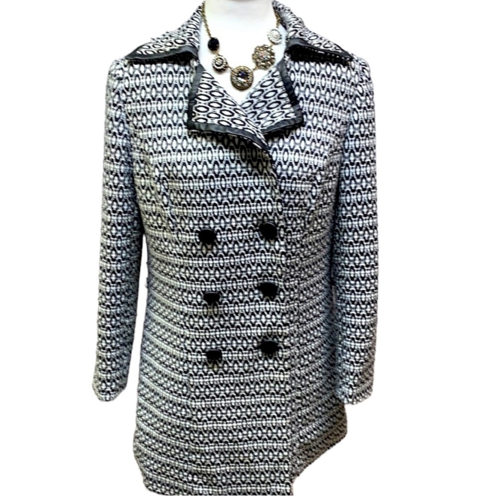Carole Little Double Breasted Black White Jacket